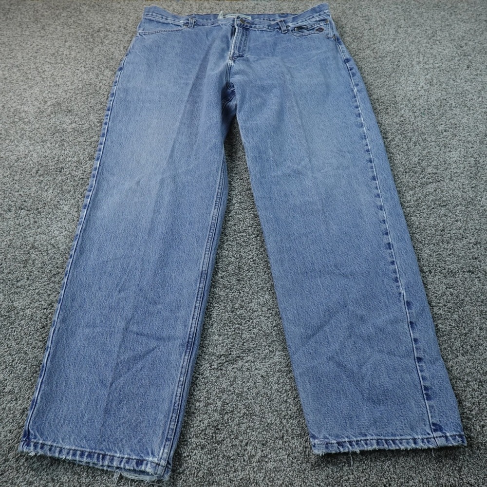 Harley Davidson Jeans Mens 44X34 Light Blue Denim Pants Biker Motorcycle Grunge